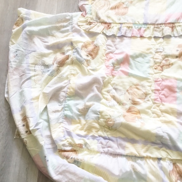 Vintage 1989 PRECIOUS MOMENTS Blanket With Sham Twin Bed Sheet Set - Picture 14 of 14